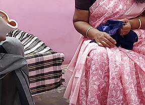 Tamil aunty was sedentary on the chair