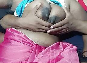 Desi wife wearing new saree she told her